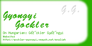 gyongyi gockler business card